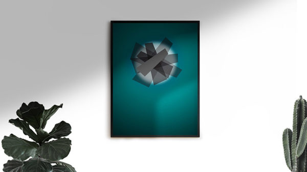 Ramexempel: 0040 Shapes Of Things - Abstrakt unik svensk konst - Konstnär: Bengt Grönkvist