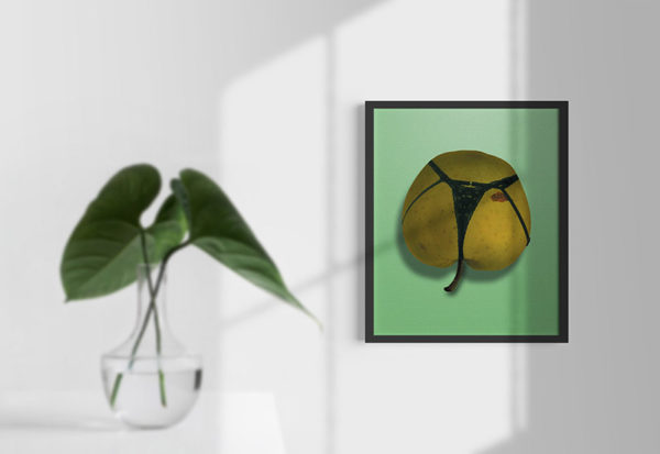 Ramexempel: 0056 Apple on a string - Abstrakt unik svensk konst - Konstnär: Bengt Grönkvist