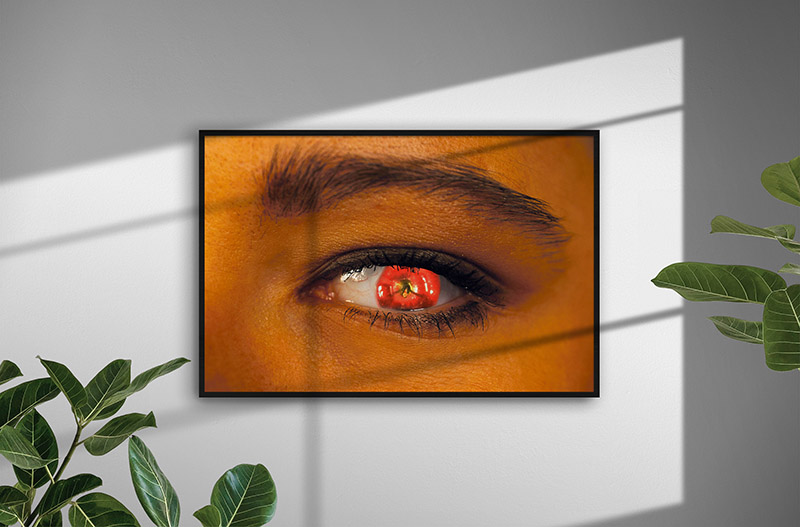 Ramexempel: 0033 Apple Eye - Abstrakt unik svensk konst - Konstnär: Bengt Grönkvist