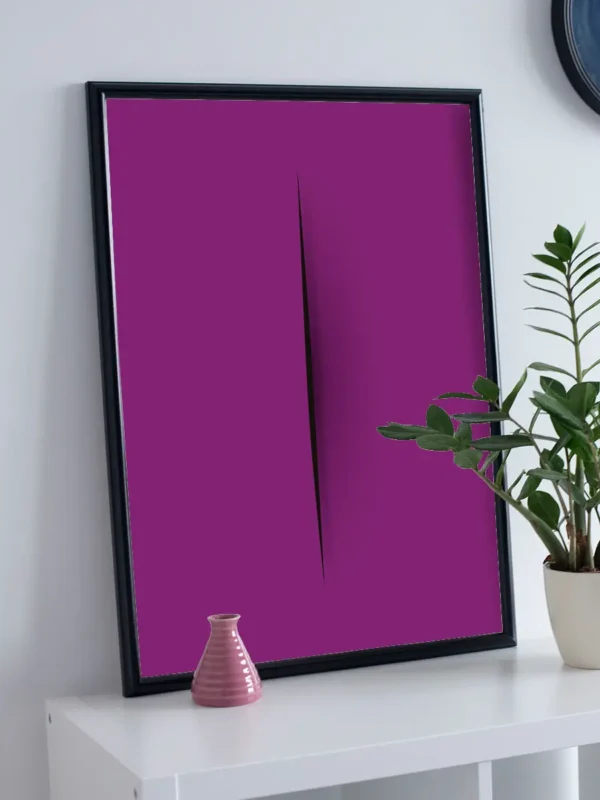 Scratch! - Grafisk konst. Reva på lila bakgrund - Poster - Ramexempel