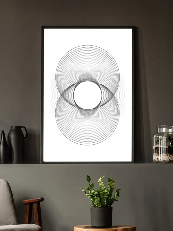 Misty Circles - Grafisk konst - Poster - Ramexempel