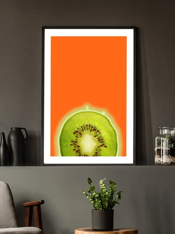 Kiwi Orange - Abstrakt poster - Ramexempel