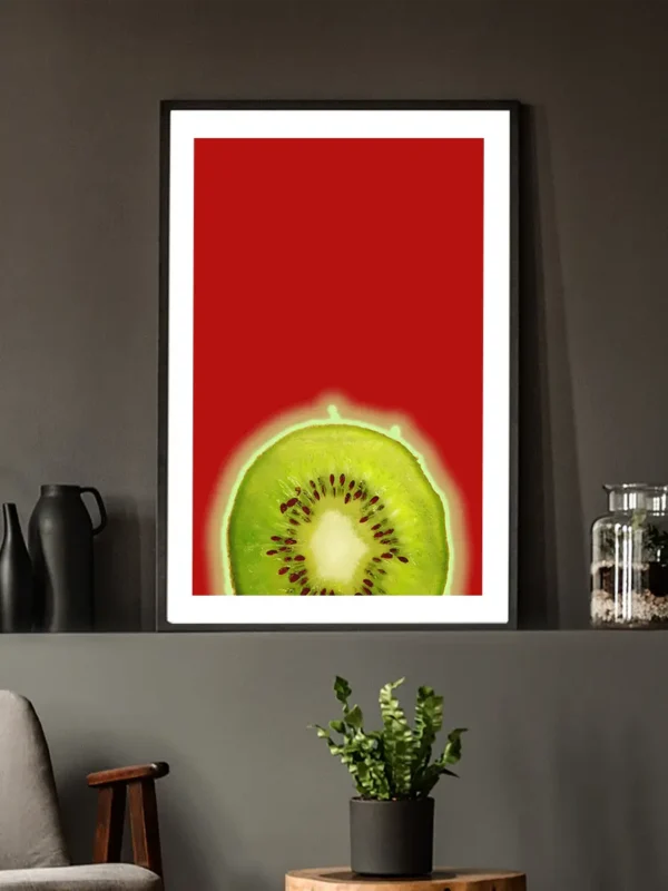 Kiwi Red - Abstrakt poster - Ramexempel