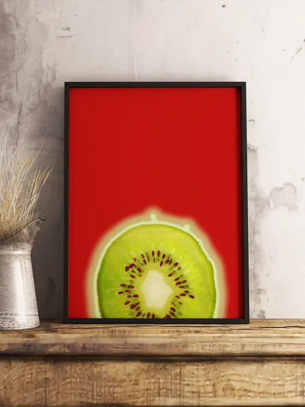 Kiwi Red - Abstrakt poster - Ramexempel