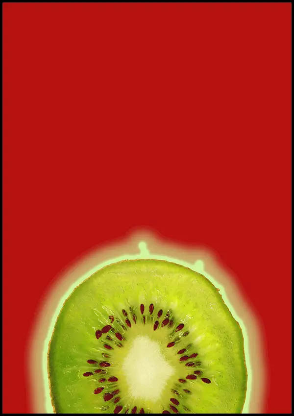 Kiwi Red - Abstrakt poster
