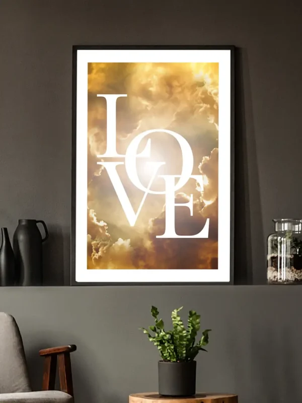 Love, Golden Clouds - Poster - Ramexempel