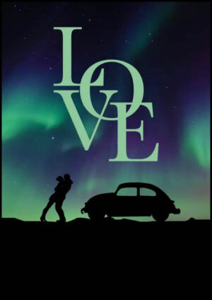 Love by the Northern Light - Fototavla, poster