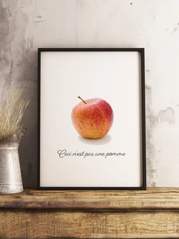 This is not an apple - Ceci n'est pas une pomme - Poster - Ramexempel