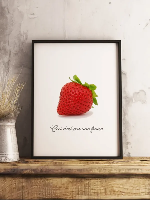 This is not a strawberry - Ceci n'est pas une fraise - Poster - Ramexempel