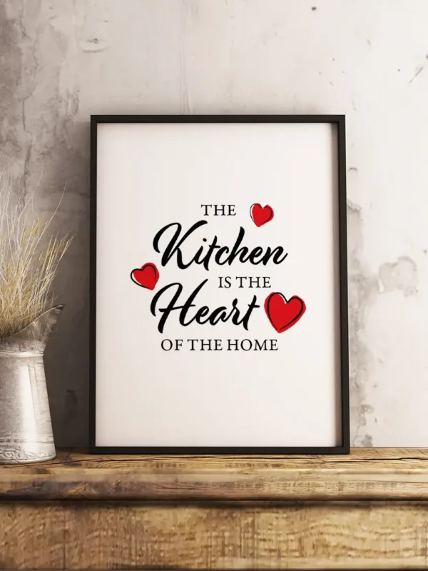 The Kitchen is the Heart of the home poster - Ramexempel