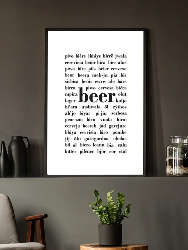 Öl på olika språk - Poster - Ramexempel