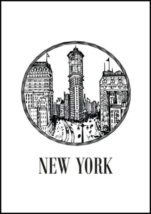 New York - Flat Iron Building - Strykjärnshuset - Poster