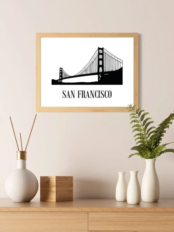 San Francisco - Golden Gate Bron - Poster - Ramexempel