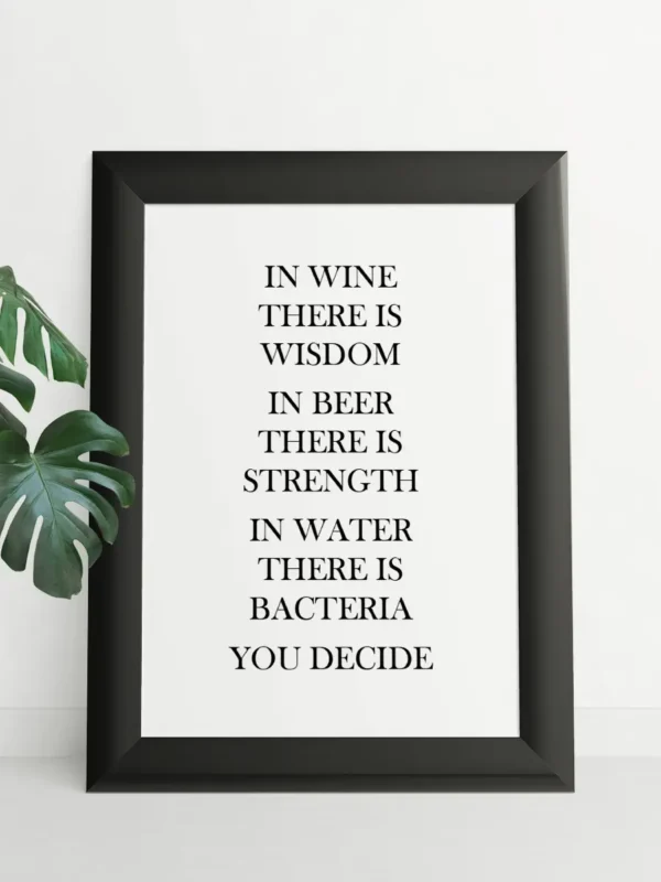 Texttavla: In wine there is wisdom - Poster - Ramexempel