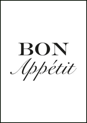 Texttavla till köket - Bon Appétit - Poster