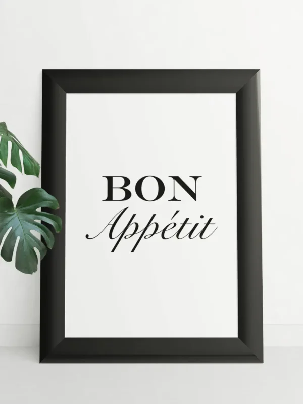 Texttavla till köket - Bon Appétit - Poster - Ramexempel