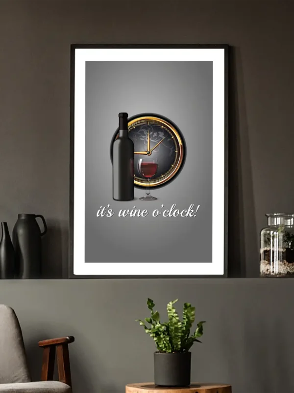 Texttavla: It's wine o'clock - Poster - Poster - Ramexempel