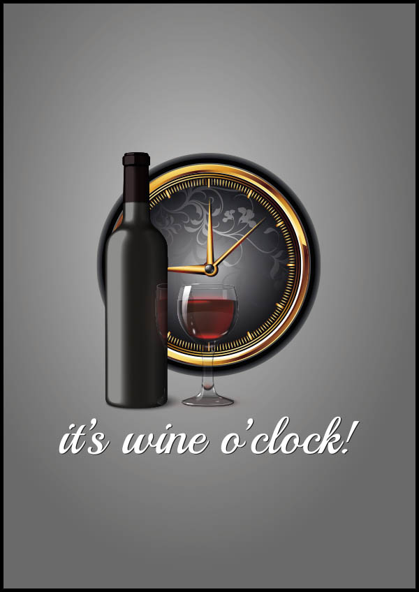 Texttavla: It's wine o'clock - Poster