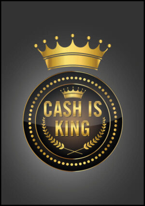 Texttavla: Cash is king - Poster