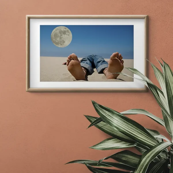 Abstrakt fototavla: Lazy Moon - Poster - Ramexempel