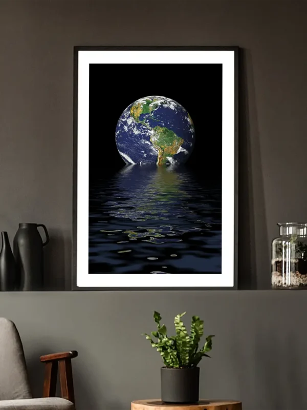 Surrealistisk konst: Earth Rising - Poster - Ramexempel