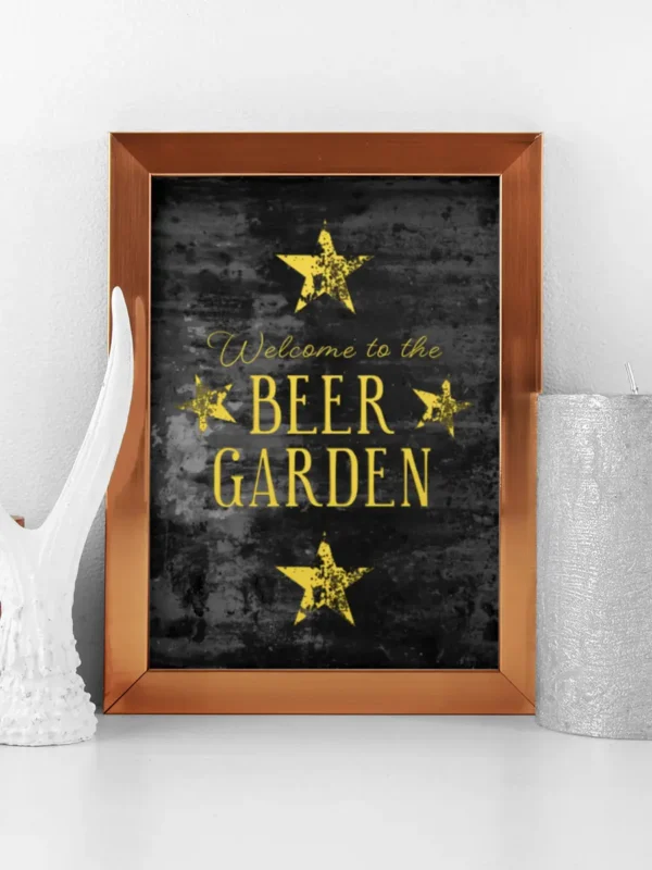 Texttavla: Welcome To The Beer Garden - Poster - Ramexempel