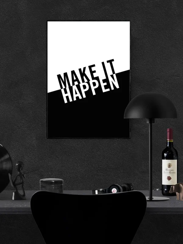 Texttavla: Make It Happen - Poster - Ramexempel