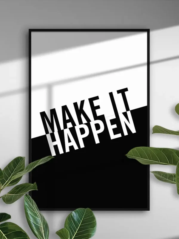 Texttavla: Make It Happen - Poster - Ramexempel