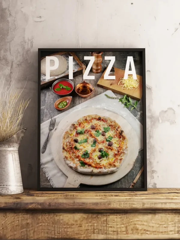 Fototavla: Pizza - Poster - Stående format - Ramexempel