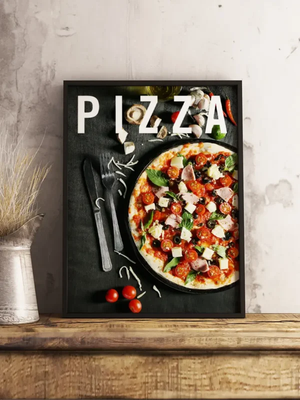 Fototavla: Pizza - Poster - Stående format - Ramexempel