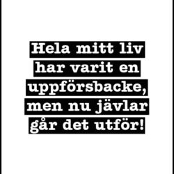 Hela mitt liv har varit en uppförsbacke, men nu jävlar går det utför - Poster