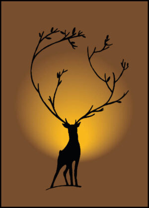 Deer - Stiliserad grafisk bild av en hjort - Poster