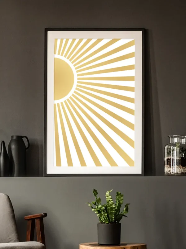 Stiliserad Sol i vänsterkanten - Poster - Ramexempel
