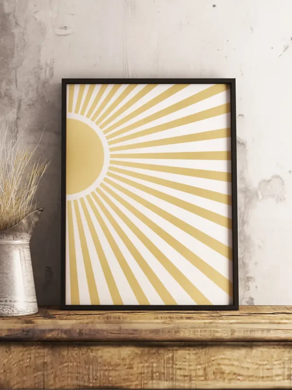 Stiliserad Sol i vänsterkanten - Poster - Ramexempel