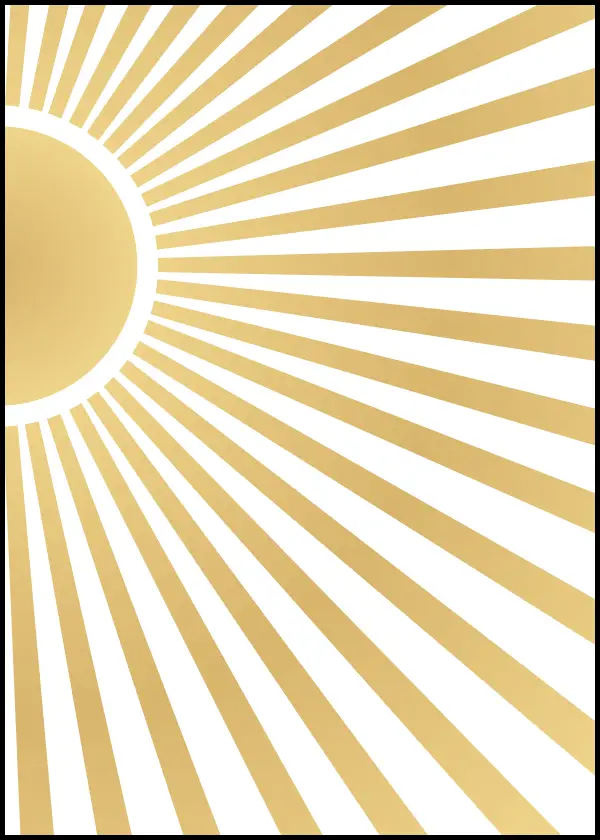 Stiliserad Sol i vänsterkanten - Poster