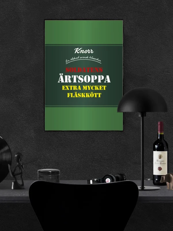 Soldatens Ärtsoppa - Knorr - Grafisk poster - Ramexempel
