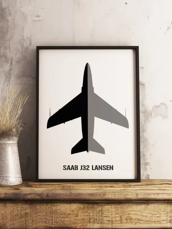 Saab J32 Lansen - Poster - Ramexempel