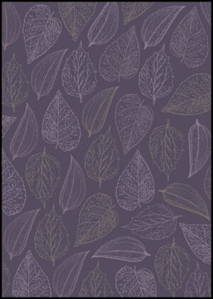 Stiliserade Löv - Mörk - Grafisk poster