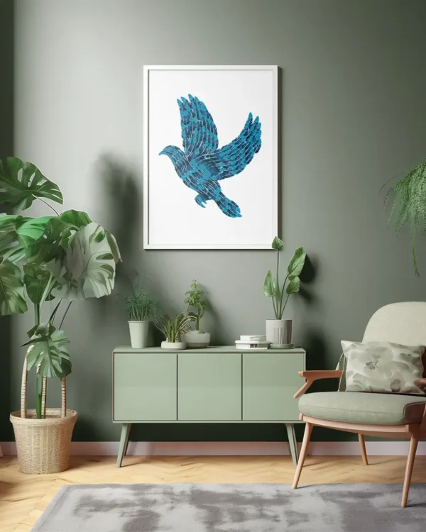 Flying Feathers - Poster - Surrealism - Ramexempel
