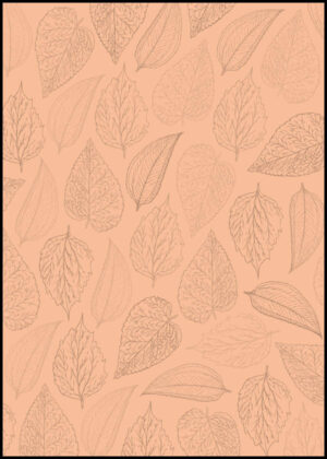 Stiliserade Löv - Persika - Grafisk poster