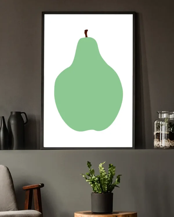 Frukter - Päron - Grafisk Poster - Ramexempel