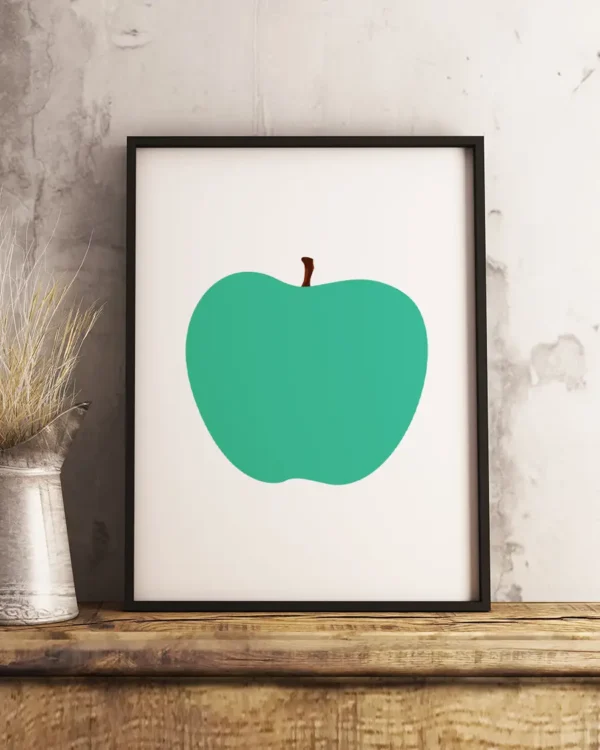 Frukter - Äpple - Grafisk Poster - Ramexempel