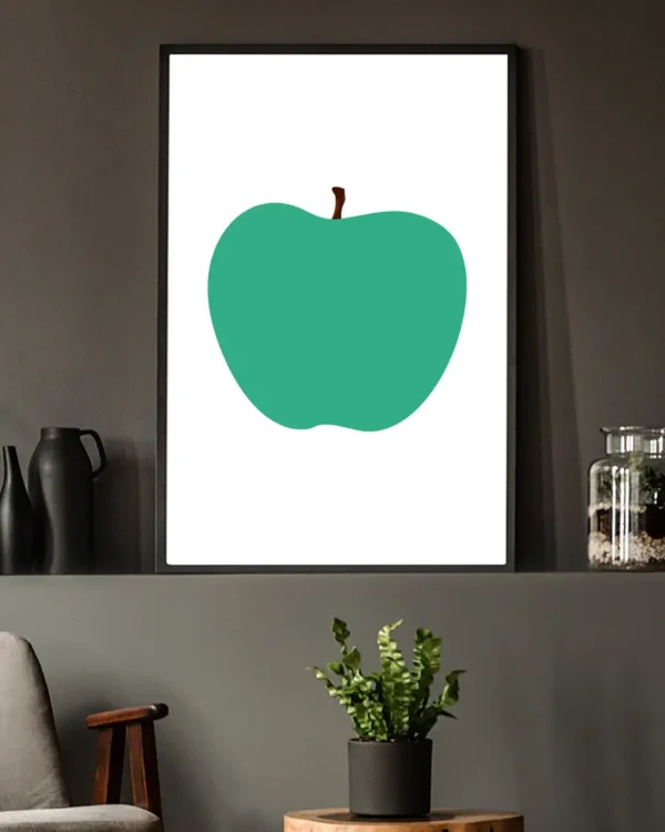 Frukter - Äpple - Grafisk Poster - Ramexempel