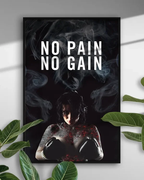 No Pain No Gain - Boxning - Poster - Ramexempel