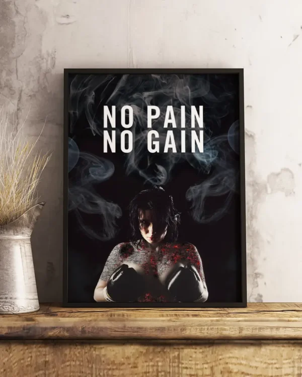 No Pain No Gain - Boxning - Poster - Ramexempel