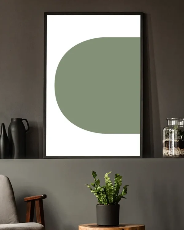 Geometriska former - Grön vänster - Grafisk poster - Ramexempel