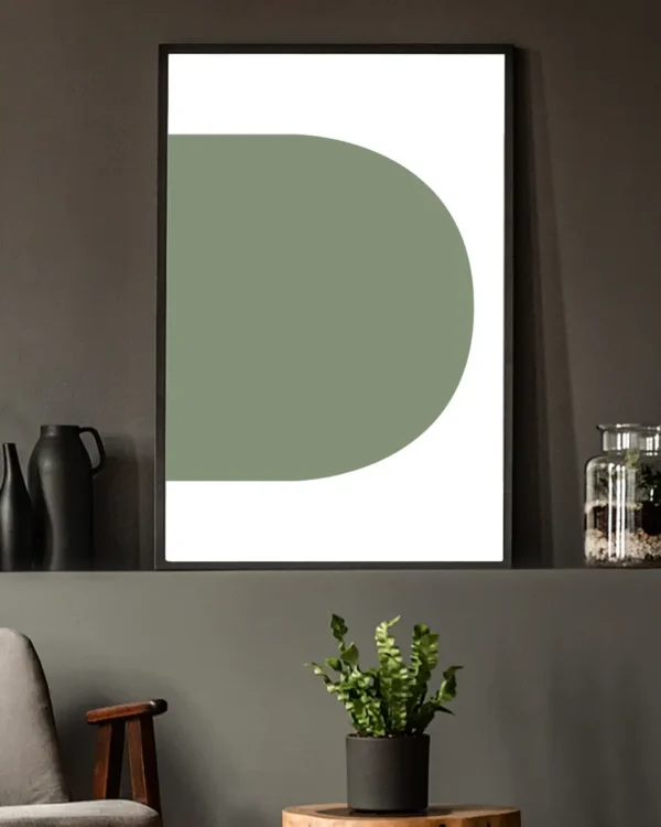 Geometriska former - Grön höger - Grafisk poster - Ramexempel
