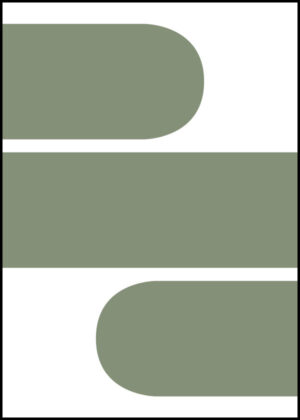 Geometriska former - Gröna fält - Grafisk poster.