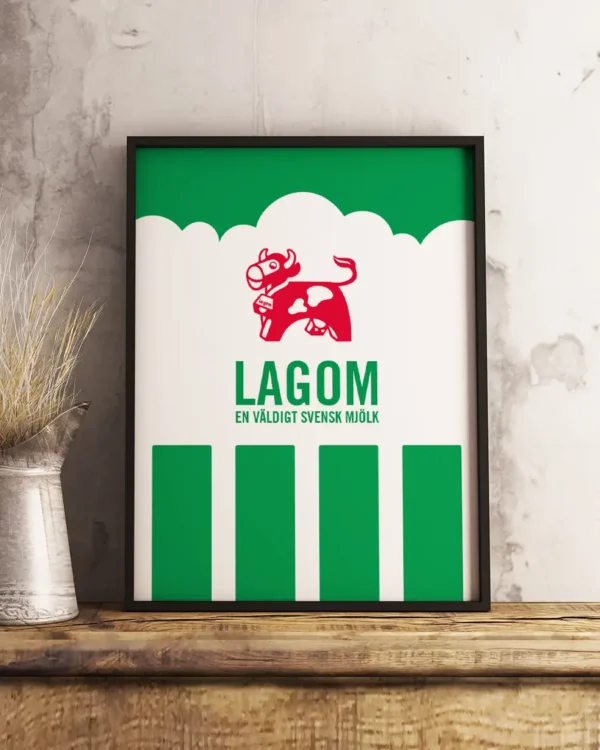 Mellanmjölk - Lagom - En väldigt svensk mjölk - Poster - Ramexempel
