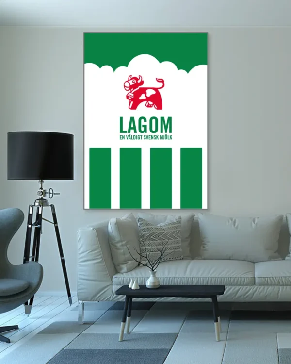 Mellanmjölk - eller lagommjölk - Poster - Ramexempel 100x140 cm